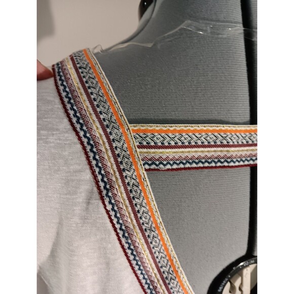 Cozy Co By Cozy Casual Womens Solid V Neck Embroidered Tops White Size X Small - Picture 6 of 8